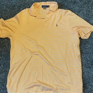 Polo Ralph Lauren orange and white striped polo. Size L. Classic fit. Like new